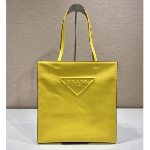 Replica Prada 1BG429 Leather tote bag in Yellow Leather