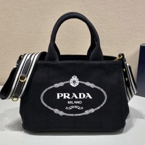 Replica Prada 1BG439 Denim Tote bag in Black Denim