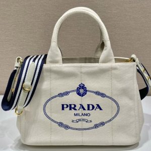 Replica Prada 1BG439 Denim Tote bag in White Denim