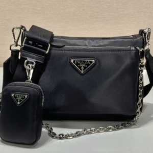 Replica Prada 1BH168 Re-Nylon shoulder bag on Black Nylon