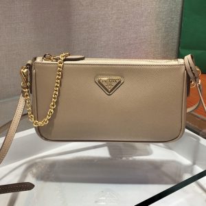 Replica Prada 1BH171 Prada Re-Edition 2000 shoulder bag in Beige Saffiano leather