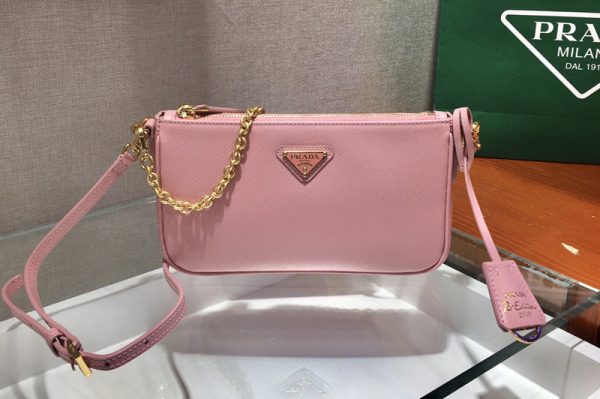 Replica Prada 1BH171 Prada Re-Edition 2000 shoulder bag in Pink Saffiano leather