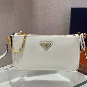 Replica Prada 1BH171 Prada Re-Edition 2000 shoulder bag in White Saffiano leather