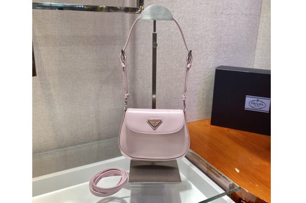 Replica Prada 1BH188 Cleo brushed leather shoulder bag in Pink brushed leather