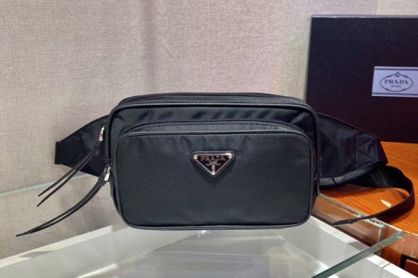 Replica Prada 1BL010 Nylon Belt Bag in Black Nylon