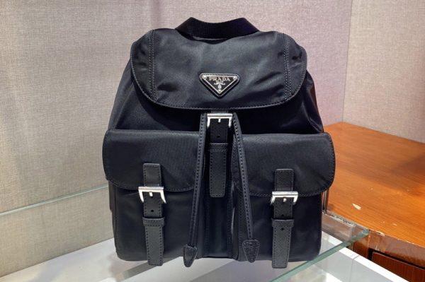 Replica Prada 1BZ677 Small Re-Nylon backpack in Black Nylon