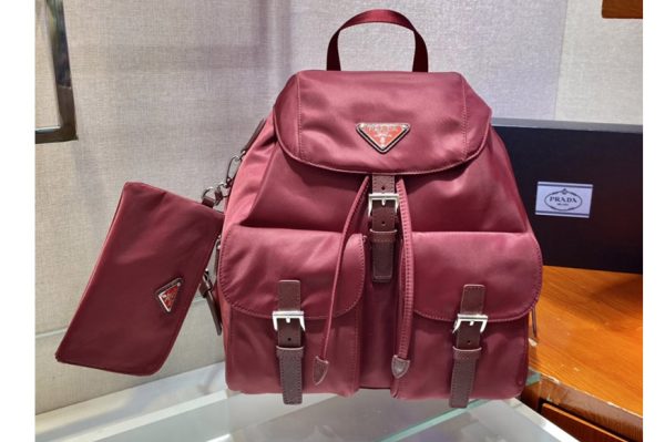 Replica Prada 1BZ677 Small Re-Nylon backpack in Red Nylon