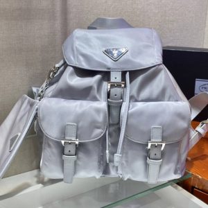 Replica Prada 1BZ811 Re-Nylon medium backpack in Blue Nylon