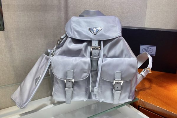 Replica Prada 1BZ811 Re-Nylon medium backpack in Blue Nylon