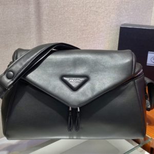 Replica Prada 1BC165 Padded nappa leather Prada Signaux bag in Black nappa leather