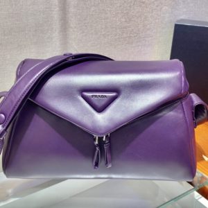 Replica Prada 1BC165 Padded nappa leather Prada Signaux bag in Purple nappa leather