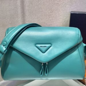 Replica Prada 1BC165 Padded nappa leather Prada Signaux bag in Green nappa leather