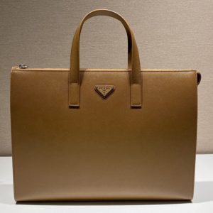 Replica Prada 2VG039 Saffiano leather tote Bag in Cinnamon Leather