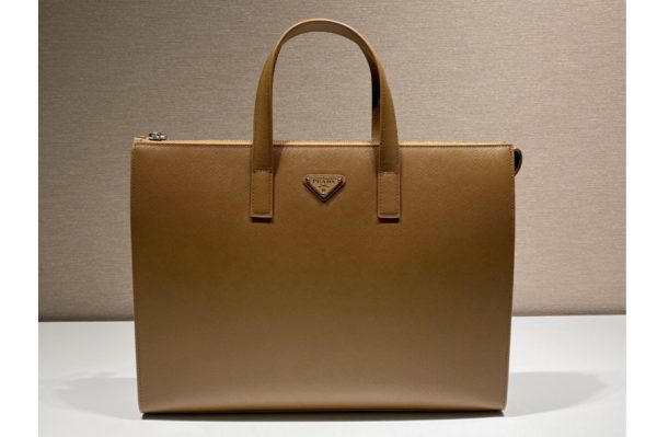 Replica Prada 2VG039 Saffiano leather tote Bag in Cinnamon Leather