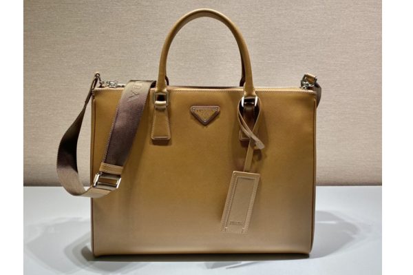 Replica Prada 2VG061 Saffiano Leather Prada Galleria bag in Cinnamon Leather