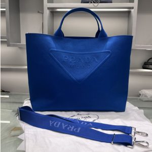 Replica Prada 2VG081 Canvas tote bag on Blue Fabric