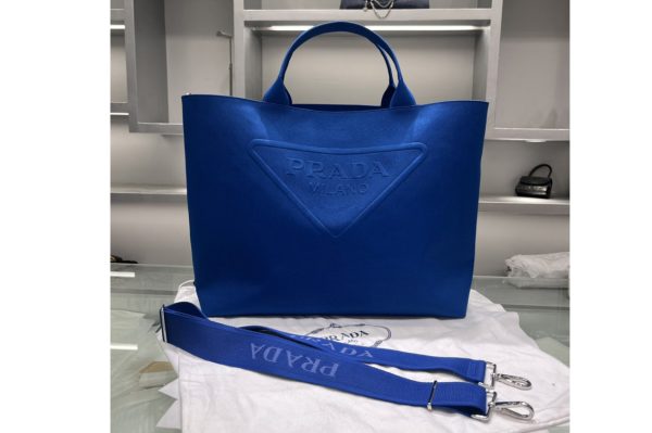 Replica Prada 2VG081 Canvas tote bag on Blue Fabric