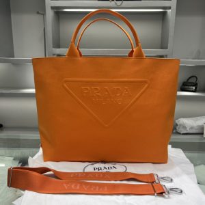 Replica Prada 2VG081 Canvas tote bag on Orange Fabric