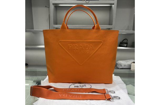 Replica Prada 2VG081 Canvas tote bag on Orange Fabric