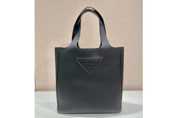 Replica Prada 2VG092 Leather tote bag in Black Leather