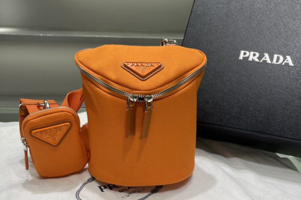 Replica Prada 2VH147 Canvas shoulder bag on Orange Fabric