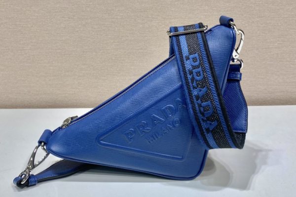 Replica Prada 2VH155 Saffiano Prada Triangle bag in Blue Leather