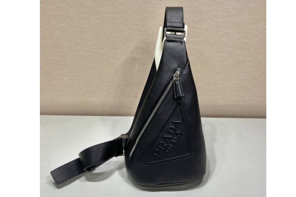 Replica Prada 2VZ098 Prada Cross leather bag on Black Leather