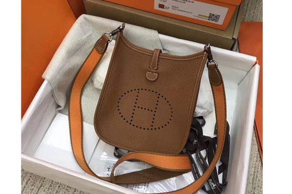 Replica Hermes Evelyne Mini Bag in Brown Togo Leather