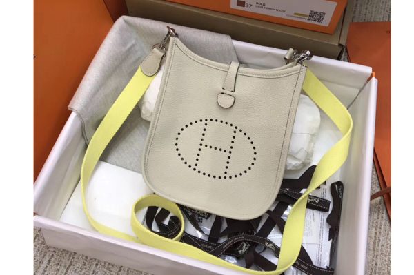 Replica Hermes Evelyne Mini Bag in White Togo Leather