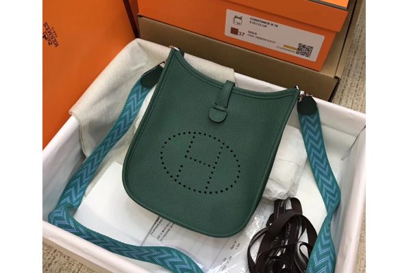 Replica Hermes Evelyne Mini Bag in Malachite Green Togo Leather