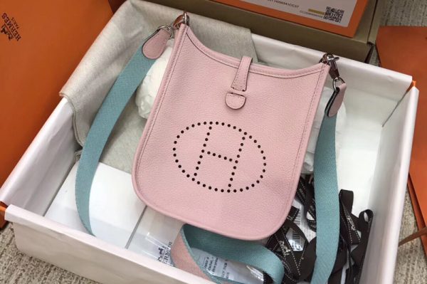 Replica Hermes Evelyne Mini Bag in Pink Togo Leather