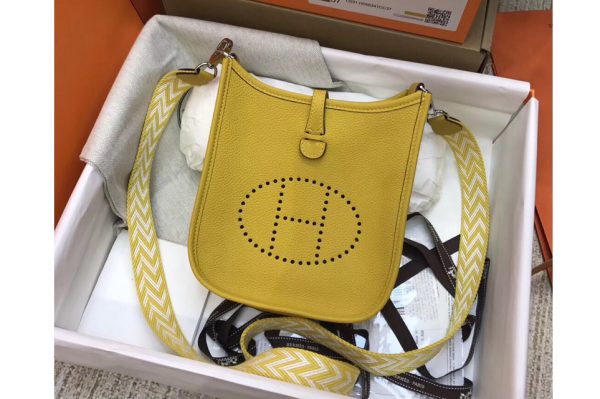 Replica Hermes Evelyne Mini Bag in Yellow Togo Leather