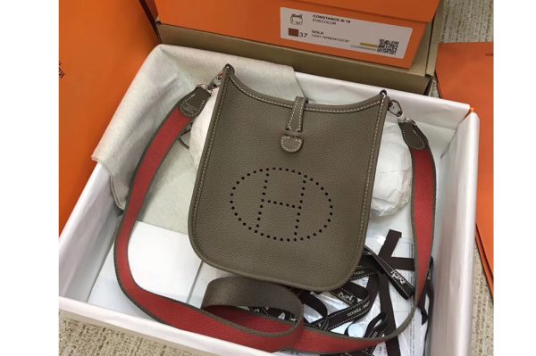 Replica Hermes Evelyne Mini Bag in Grey Togo Leather