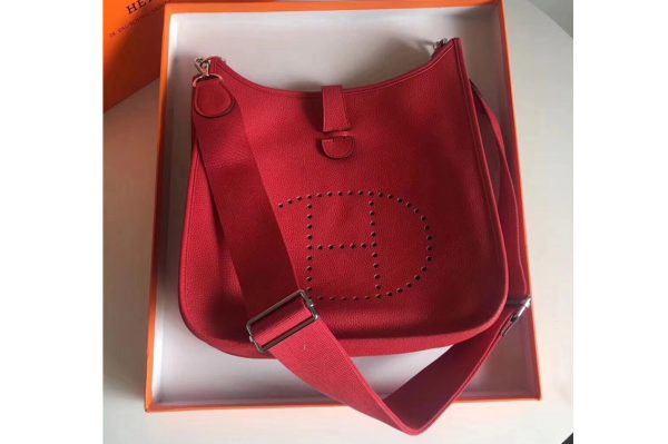 Replica Hermes Evelyne 28cm Bag in Red Togo Leather