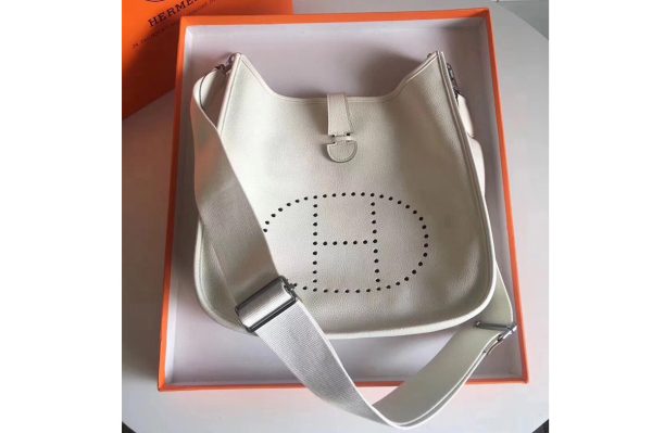 Replica Hermes Evelyne 28 Bag in White Togo Leather