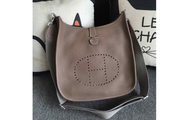 Replica Hermes Evelyne 28 Bag in Grey Togo Leather