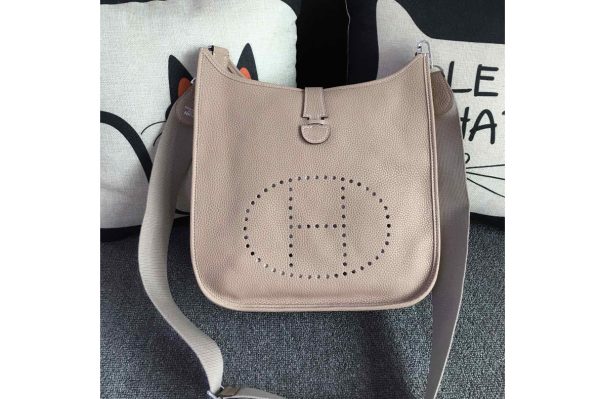 Replica Hermes Evelyne 28 Bag in Light Grey Togo Leather