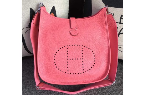 Replica Hermes Evelyne 28 Bag in Pink Togo Leather