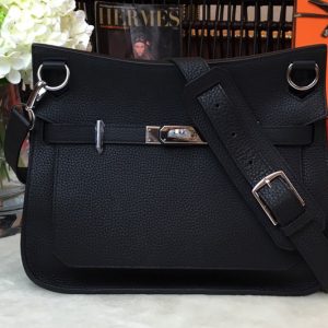 Replica Hermes H061784 Jypsiere 28 bag in Black original taurillon Clemence leather