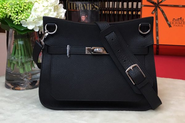 Replica Hermes H061784 Jypsiere 28 bag in Black original taurillon Clemence leather