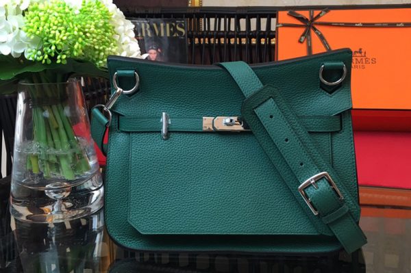 Replica Hermes H061784 Jypsiere 28 bag in Green original taurillon Clemence leather