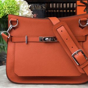 Replica Hermes H061784 Jypsiere 28 bag in Orange original taurillon Clemence leather