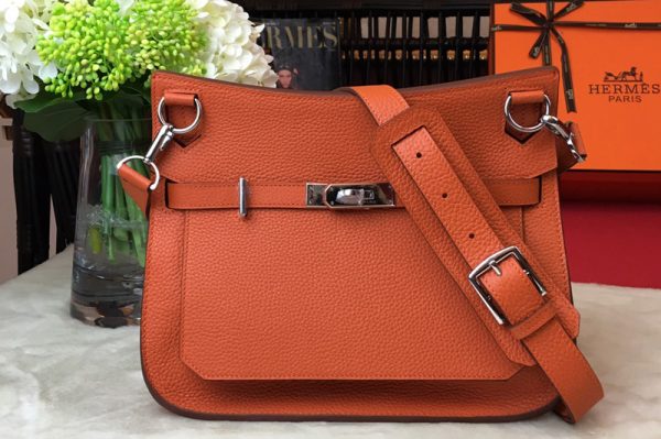 Replica Hermes H061784 Jypsiere 28 bag in Orange original taurillon Clemence leather