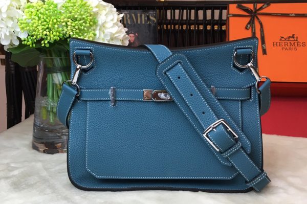 Replica Hermes H061784 Jypsiere 28 bag in Blue original taurillon Clemence leather