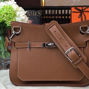 Replica Hermes H061784 Jypsiere 28 bag in Brown original taurillon Clemence leather