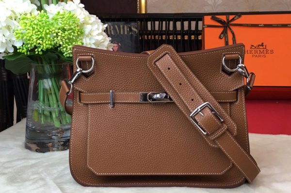 Replica Hermes H061784 Jypsiere 28 bag in Brown original taurillon Clemence leather