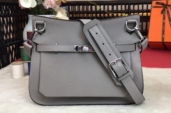 Replica Hermes H061784 Jypsiere 28 bag in Grey original taurillon Clemence leather