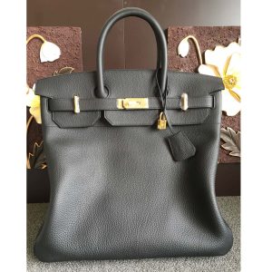 Replica Hermes Sac Birkin HAC 40 Bag in Black Togo Leather