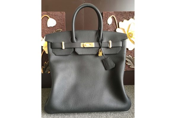 Replica Hermes Sac Birkin HAC 40 Bag in Black Togo Leather