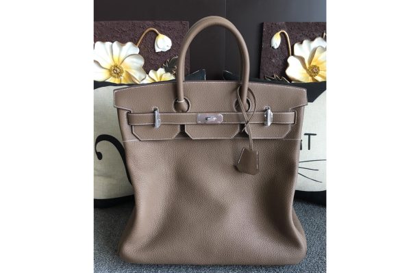 Replica Hermes Sac Birkin HAC 40 Bag in Grey Togo Leather